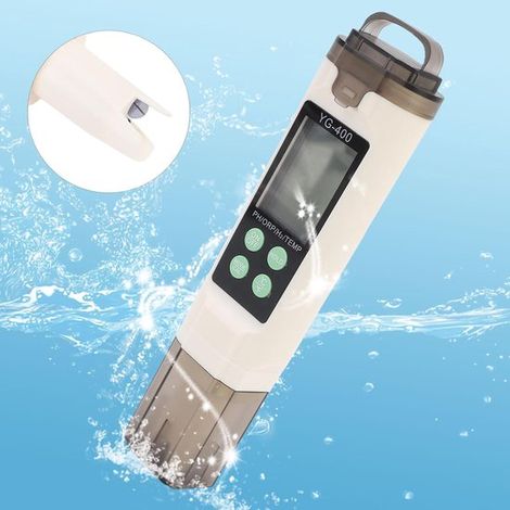 Medidor de pH ORP H2, analizador hidrolítico ABS con pantalla LCD iluminada, 0 a 2400 ppb H2, 32 a 140 °F, ATC, IP67, acuarios y piscinas (1/5)