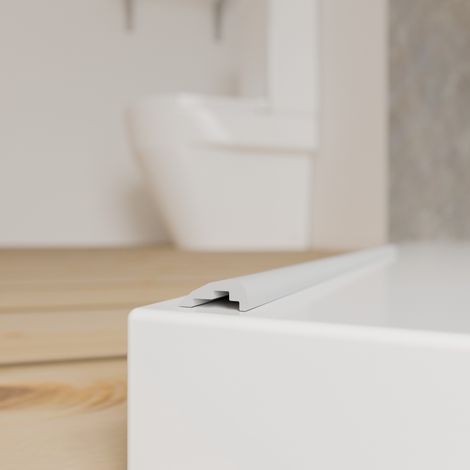 Schulte – Barre de seuil d'étanchéité 100 cm – Aspect chromé – Recoupable – Pour paroi de douche et carrelage – Évite fuites et éclaboussures - E100211-17-41
