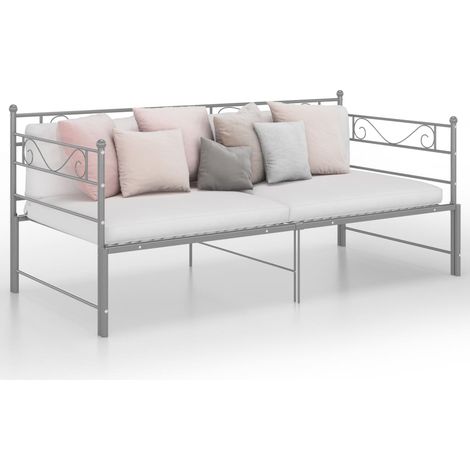 Cadre de canapé-lit extensible Gris Métal 90x200 2 (1/5)