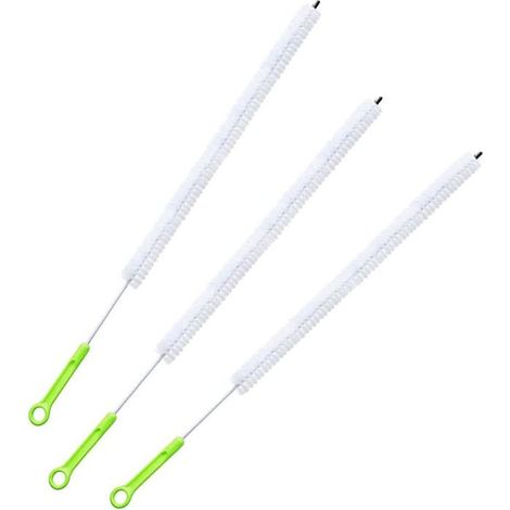 3 pièces brosses de nettoyage pour canalisations, manche flexible 71 cm, poils en spirale nylon/métal, idéal pour éviers, baignoires et siphons (1/5)