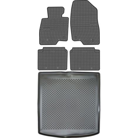 Mazda 6 III Kombi de 2013 SET - Alfombrillas de goma para coche + alfombrilla para maletero