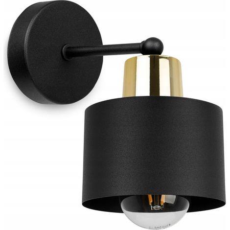 Applique murale plafonnier abat-jour LED noir (1/5)