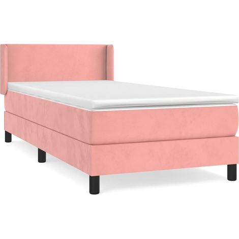 Maison Exclusive - Sommier à lattes de lit avec matelas Rose 90x190 cm Velours