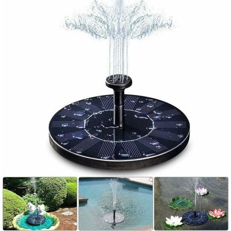 Solarbrunnen, 1,4-W-Solar-Teichpumpe mit 4 Effekten, maximale Förderhöhe 70 cm, schwimmende Solarbrunnenpumpe für Gartenteiche oder Vogeltränken, Wasserfontäne (1/3)