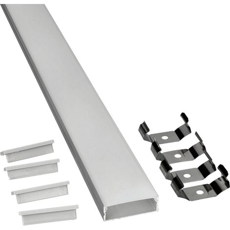 Jandei - Perfil aluminio de tira led triple de superficie. 2 metros de largo. 29,4x11,7mm