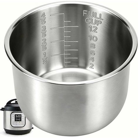 Cuve intérieure en acier inoxydable 304 (18/8) de qualité alimentaire pour Instant Pot 6 pintes (5,7 L). (1/4)