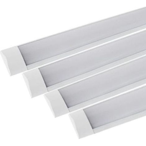 Silamp – Pack de 4 réglette LED 120 cm 48W – Blanc neutre 4000K – 4800 lm par réglette – Angle 120° pour éclairage précis