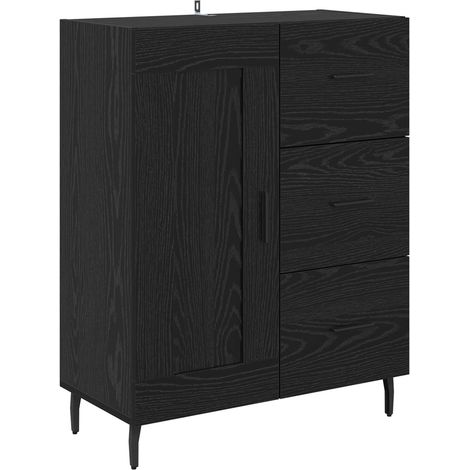 Maison La Vie - Buffet Salon Moderne - Meuble de rangement - Chêne noir 69,5 x 34 x 90 cm Bois d'ingénierie et fer bu3874 (1/5)