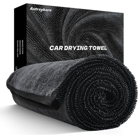 Auto Trockentuch Mikrofaser 90x60 cm 700GSM Grau, Streifenfrei, Kratzfrei (1/5)