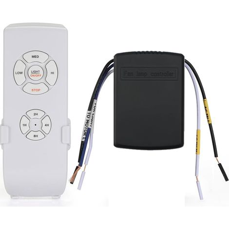 Kit Télécommande Ventilateur de Plafond Récepteur Universel 230V  3 Vitesses,4 Minuteries,contrôle séparé ventilateur et éclairage,kit sans fil pour ventilateur de plafond avec lampe (1/5)