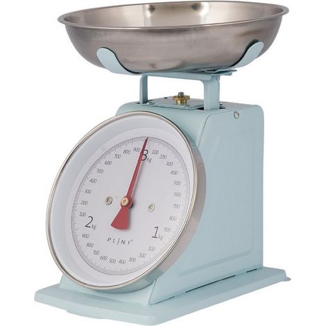 Weighing Scales - Metal/Stainless Steel/Acrylic - L21 x W14 x H25.5 cm - Ice Blue