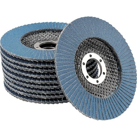 10 Disques Abrasifs à Lamelles Ø 115 mm x 22.2 mm Grain 120 Disques à Lamelles Disques à Meuler pour Enlever Ebavure, Rouille, Polissage, Finition (1/5)