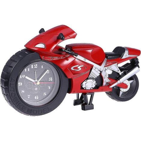 Réveil moto dessin animé - Design rouge unique, minuteur à quartz, cadeau parfait pour les enfants et décoration intérieure. (1/2)