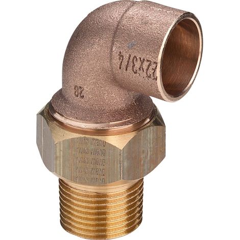 Viega Racor de transición 90 Grado, d 18mm, R 1/2 Rotguss, Messing Modell 94098G, 110017