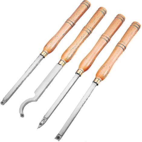 Lot de 4 ciseaux à bois en carbure pour tour à bois, de haute précision et de qualité supérieure. (1/5)