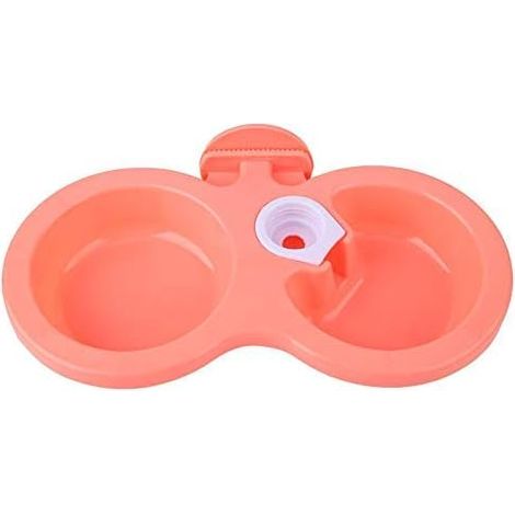 Bol pour animaux à double suspension (rose) (1/2)