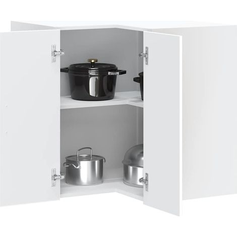 Kitchen Wall Corner Cabinet Lucca White Engineered Wood vidaXL