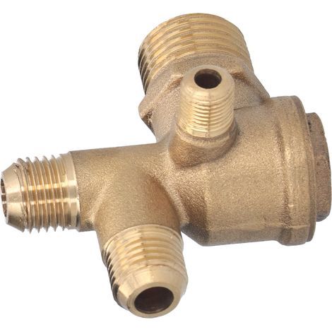 Componentes de repuesto para válvulas de compresor de aire, accesorio de válvula de retención de doble tubo de latón de 4 vías 10x14x14x16 mm (1/5)