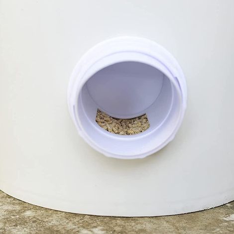 Mangeoire à poules à faire soi-même : scie cloche à 3 orifices pour barils, poubelles et boîtes, mangeoires à poules résistantes aux intempéries (1/5)