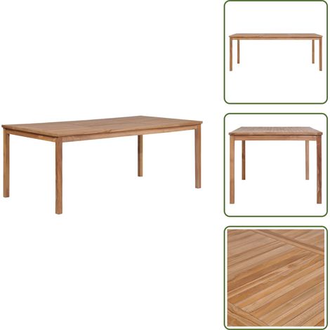 Gartentisch 200x100x77 cm Massivholz Teak - Esstisch - Teakholzmöbel - Gartenmöbel - Outdoortisch - Massivholztisch (1/5)