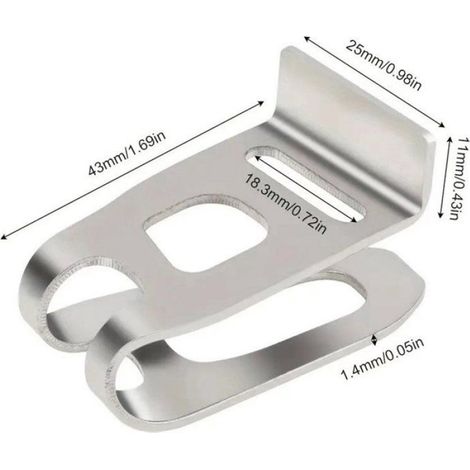 Clip Ceinture Pour Perceuse/Visseuse Sans Fil, Lot De 5 Avec Vis, Acier Inoxydable, Crochet Porte-Outil Argent 125/125 (1/4)
