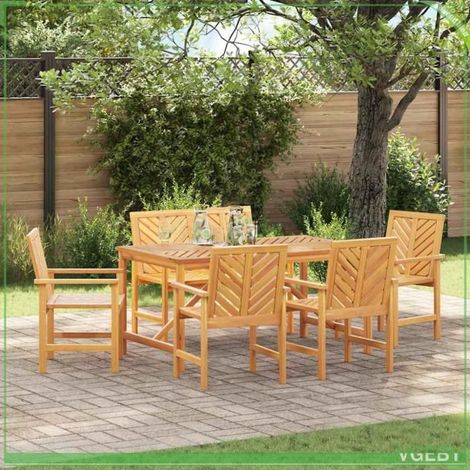 Ensemble de salle à manger jardin - 3154110 - Bois d'acacia massif - 6 personnes - Finition huilée (1/5)