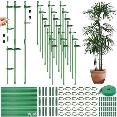 Tuteurs pour Plantes Grimpantes - 36 Tuteurs avec 18 Connecteurs et 36 Mousquetons - Tuteurs de Jardin - Support de Plantes - Tuteurs pour Plantes, Concombres, Tomates, Orchidées (1/5)