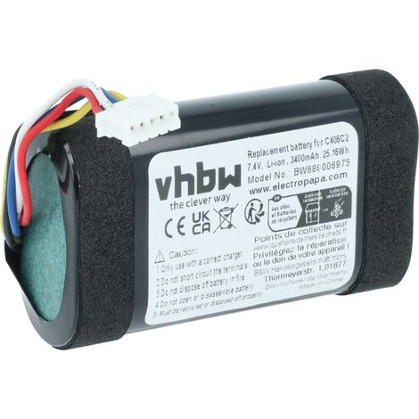 vhbw Batterie compatible avec Bang & Olufsen Beoplay A1 2ND GEN haut-parleurs, enceintes portatives (3400mAh, 7,4V, Li-ion)