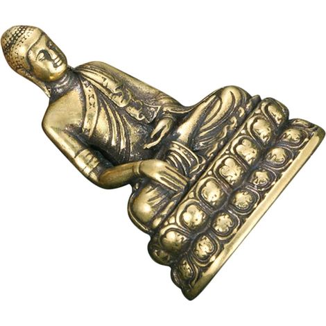 Statue de Bouddha en Cuivre Or pour Décoration Artisanale Délicate, Sculpture Rétro pour Temple ou Présent Décoratif (1/5)