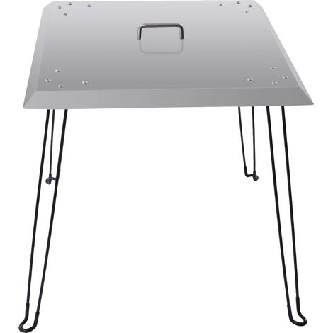 Deflector de calor, acero inoxidable, diseño plegable, color plata. (1/2)