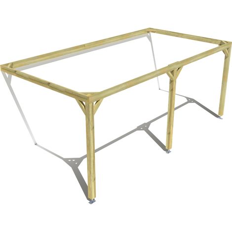 Pergola bois • 6m x 3m • adossée • cadre simple • livraison comprise (1/3)
