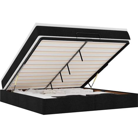 Maison Exclusive - Ottoman-Bett mit Matratze Schwarz 180x200 cm S