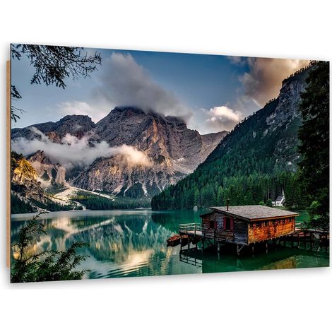 Quadro deco panel, Cottage sul lago in montagna - 100x70 (1/5)