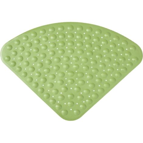 Alfombrilla de ducha de goma antideslizante Sector para esquina de ducha o bañera, azul transparente, 54 x 54 cm - Verde