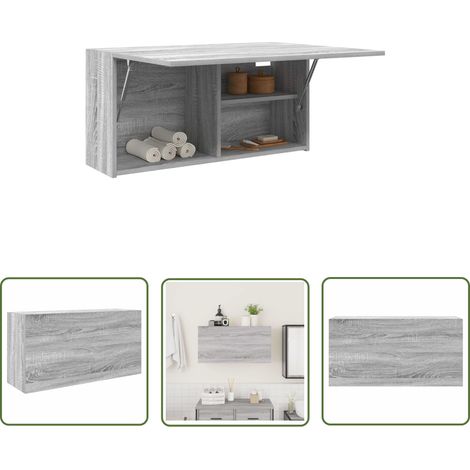 vidaXL Bad-Wandschrank Grau Sonoma 80x25x40 cm Holzwerkstoff (1/5)