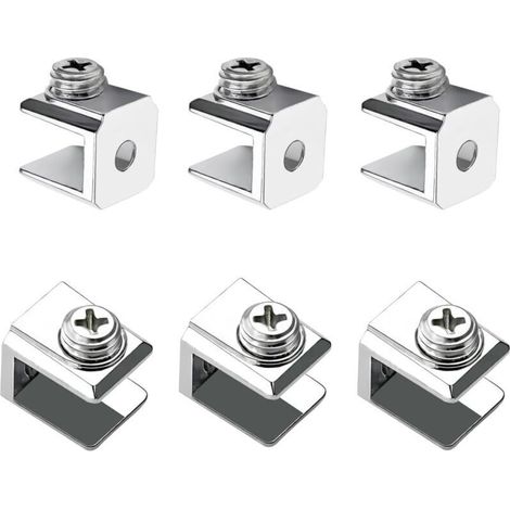 16 Glas e, verstellbarer Glashalter, Glasstütz e aus Zinklegierung, Befestigungsclip für 3–8 mm dickes Glas, mit Schrauben