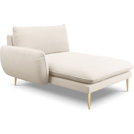 Méridienne gauche en bouclé beige (1/5)