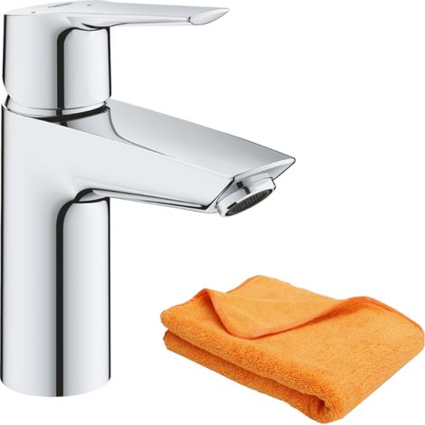 GROHE Quickfix Start 2021 Mezclador de lavabo con desagüe Push-Open talla S cromo + microfibra (1/5)