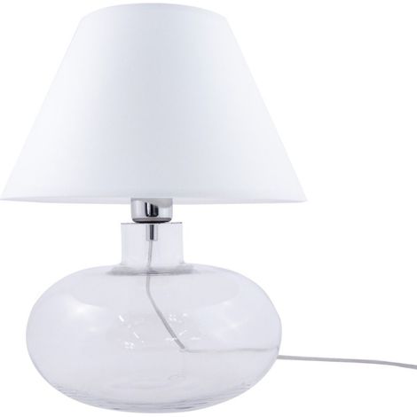 Lampe de table verre abat-jour blanc E27 40W Mersin Zuma (1/4)