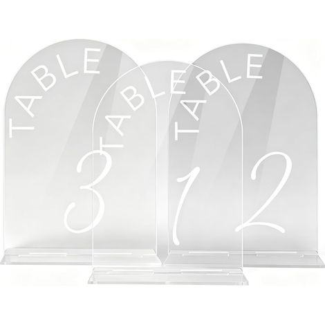 10 Pièces Transparent Acrylique Place, Table Mariage en Acrylique Panneau, Restaurant Table NuméRos Signe, pour Mariage, Cartes de Table, Réception (Numbers 1-10) (1/5)