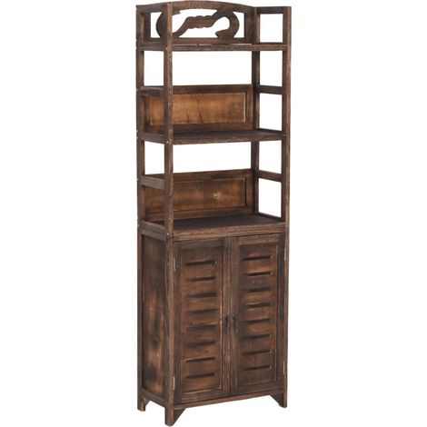 Maison Exclusive - Vetrina Marrone Scuro 46x24x140 cm Legno Massello di Paulonia