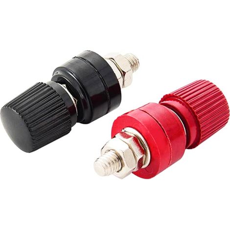 Conector de terminales de batería de cobre CSPARKV M6 de 6,35 mm para terminales de batería remota de 6 mm, 2 unidades, rojo y negro