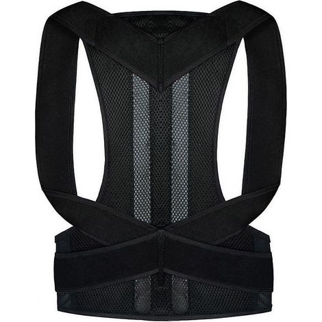 Ceinture de correction lombaire pour homme, avec boucles réglables, légère et ergonomique, pour corriger la posture - noire (XL) (1/5)