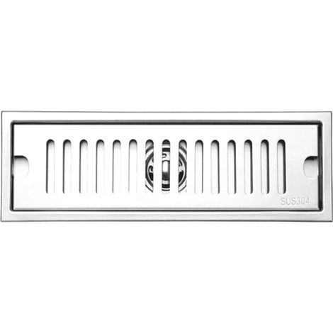 Bonde de douche longue en acier inoxydable, déodorante et amovible, pour salle de bain ou hôtel, 30 cm de diamètre, évacuation centrale. (1/5)