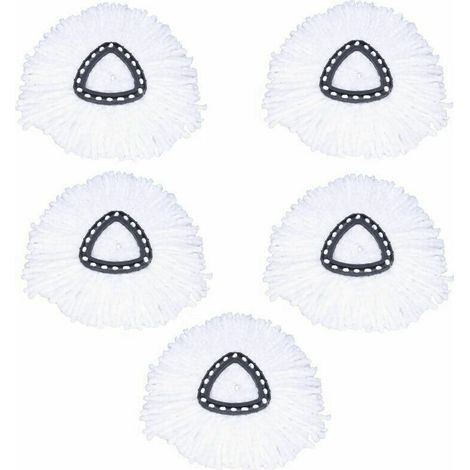 Têtes de vadrouille de rechange en microfibre pour vadrouille Vileda Turbo 2in1 EasyWring Spin Mop pour O-Zeder 360 Rotating Floor Mop Pack de 5 (1/5)
