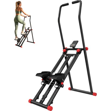 Appareil de musculation pour la maison. grimpeur vertical pliable avec 3 niveaux de résistance. poignées réglables et écran LCD (1/5)