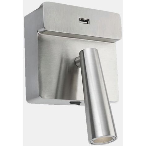Leds-C4 Gamma - Luce LED da lettura da parete USB Nichel satinato 175lm 2700K (1/2)