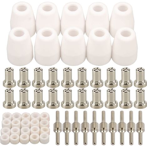 60 pièces PT-31 nickelé étendu Air Plasma buse de coupe électrode consommables Fit CUT-40 CUT-50D CT-312 (1/5)
