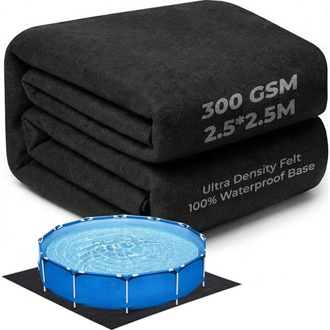 2.5 m Geotextile Ground Mat for Pools with Film - Puncture Protection - Under-Pool Mat - Installation for Spa and Hot Tub (1/5)