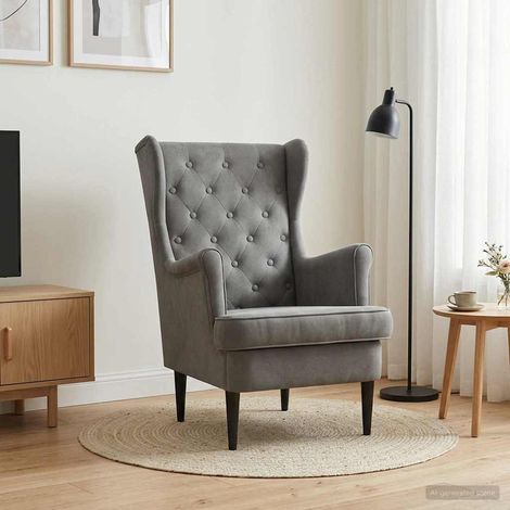 vidaXL Poltrona Grigio Scuro Velluto